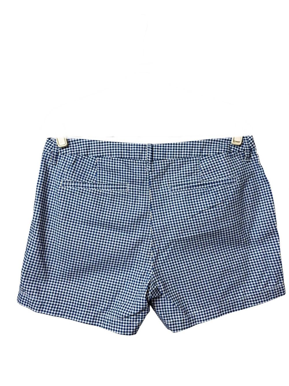 Old Navy blue white gingham cotton chino everyday mid rise summer shorts size 8 - Picture 9 of 14